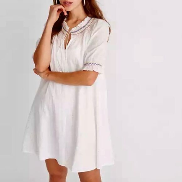 Madewell NWT Rainbow Smocked Trapeze Dress S - Picture 3 of 10